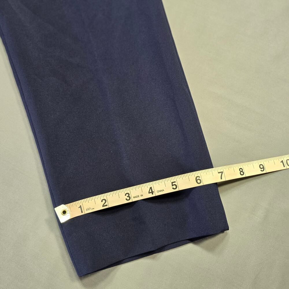 BHFO Blue Pants NEW Stretch Flat Front Straight Trousers Women's Size 10 Petite - Picture 9 of 13